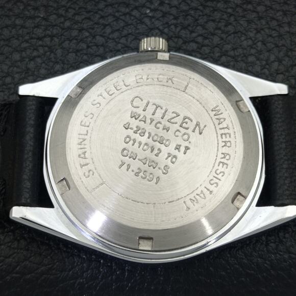 Vintage 1972 Arabic Citizen Automatic Mens Silver Watch W/daydate & Black accent - Picture 8 of 9